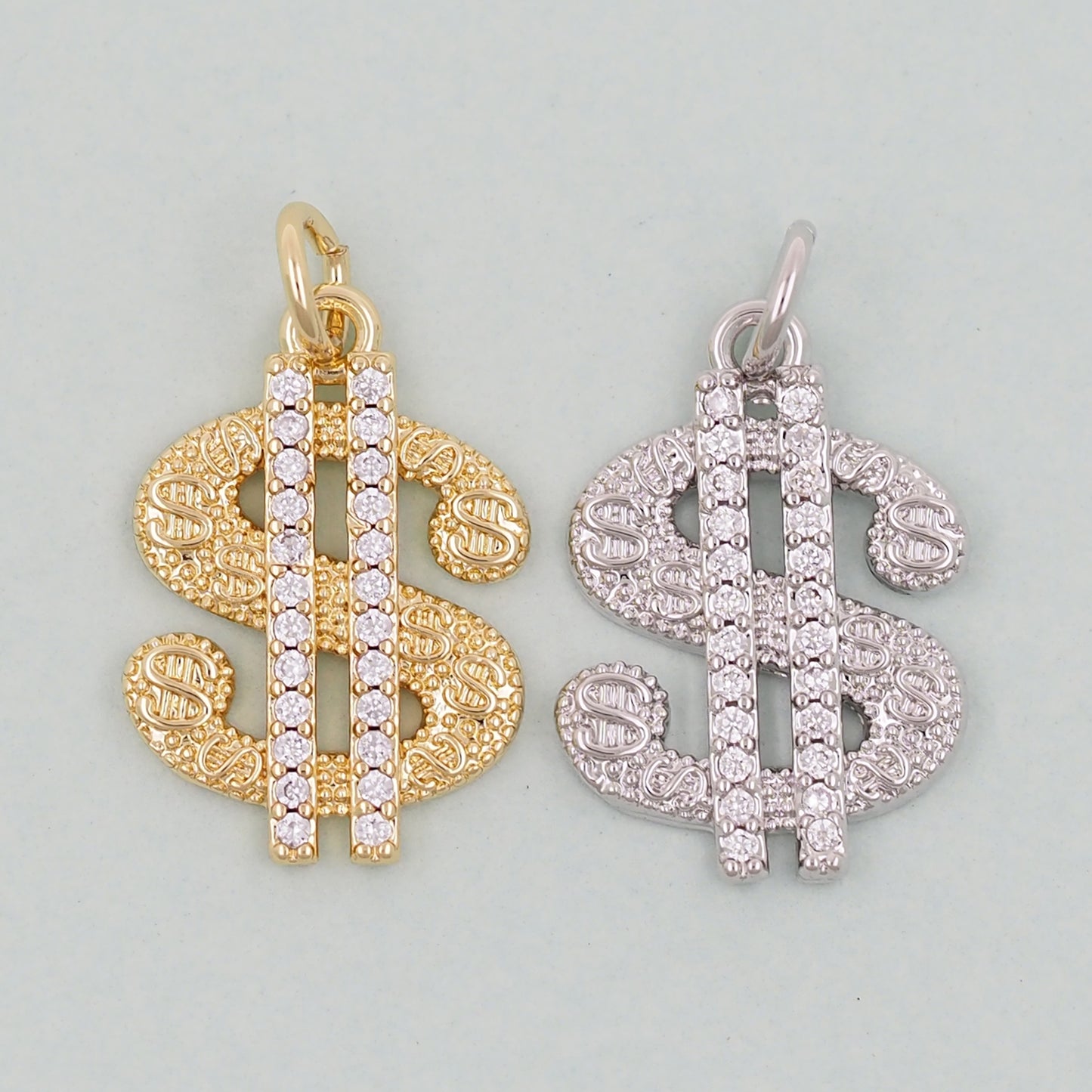 Gold Money Symbol Charms,18K Gold Filled Money Pendant,Money Charm Bracelet Necklace for DIY Jewelry Making Supply