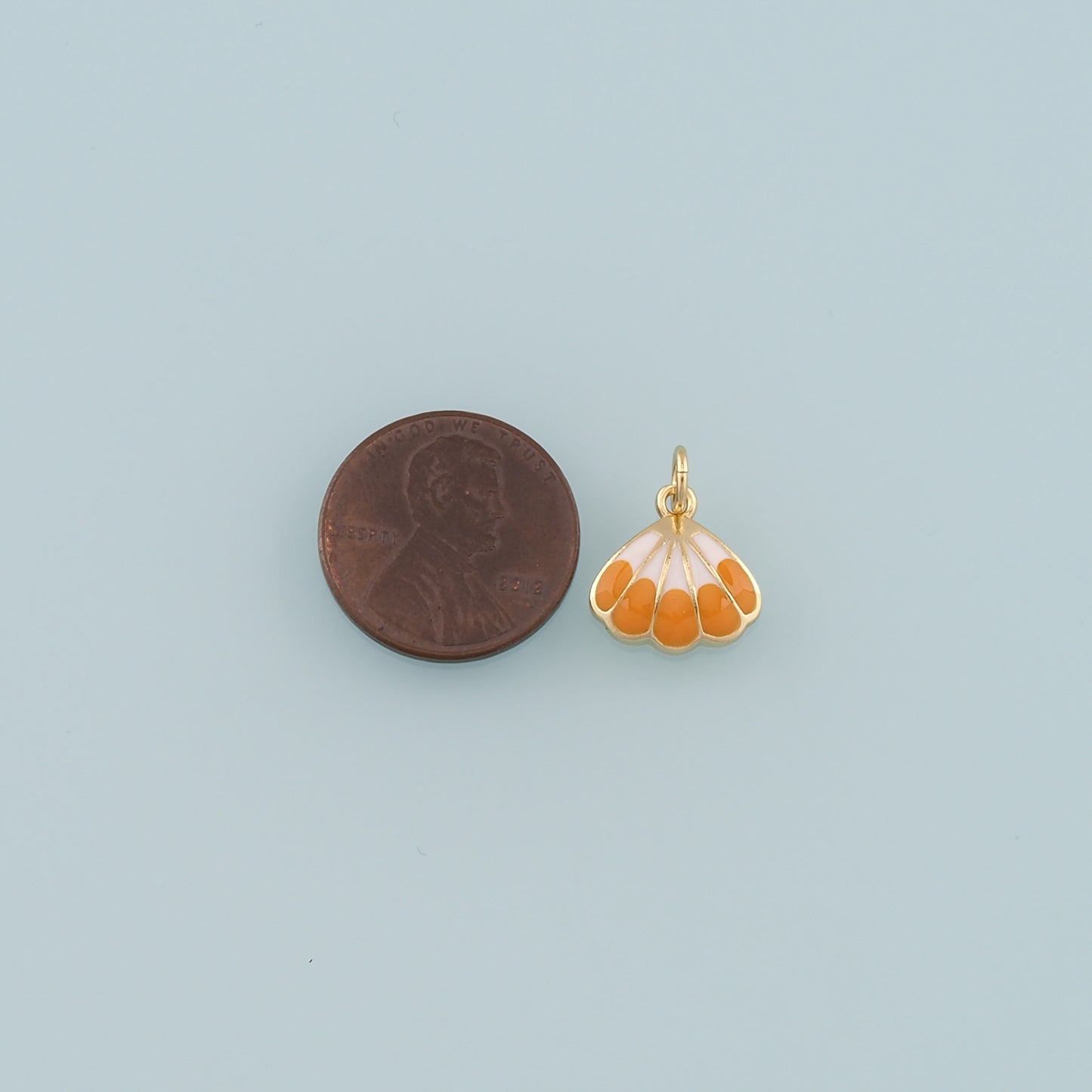 Gold Shell Charms,18K Gold Filled Scallop Pendant,Enamel Conch Shell Charm Bracelet Necklace for DIY Jewelry Making Supply