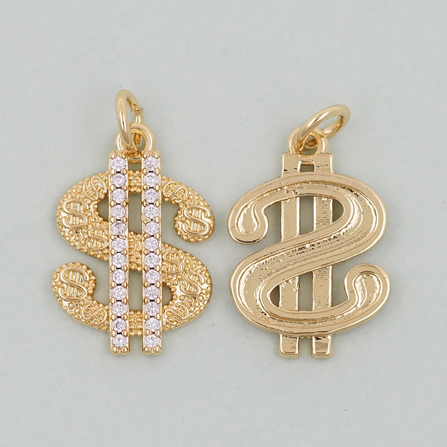 Gold Money Symbol Charms,18K Gold Filled Money Pendant,Money Charm Bracelet Necklace for DIY Jewelry Making Supply
