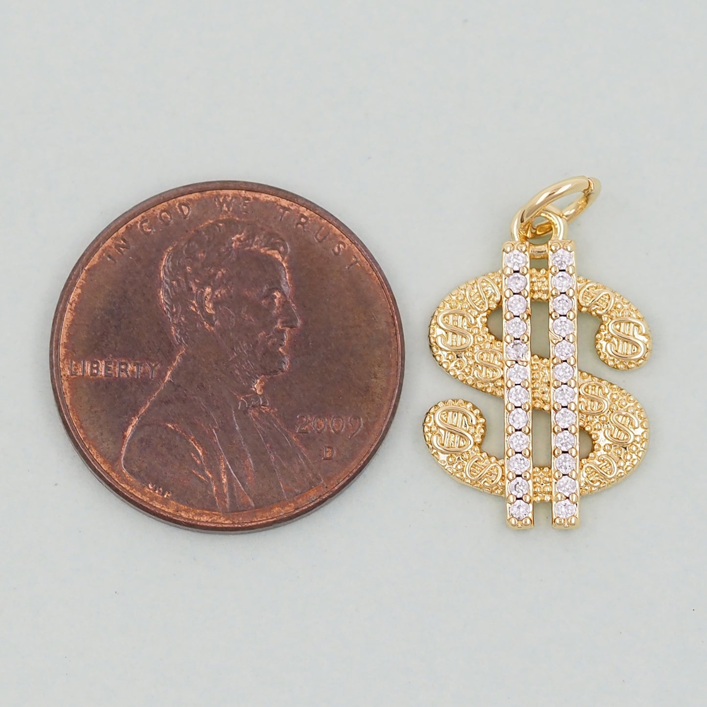 Gold Money Symbol Charms,18K Gold Filled Money Pendant,Money Charm Bracelet Necklace for DIY Jewelry Making Supply
