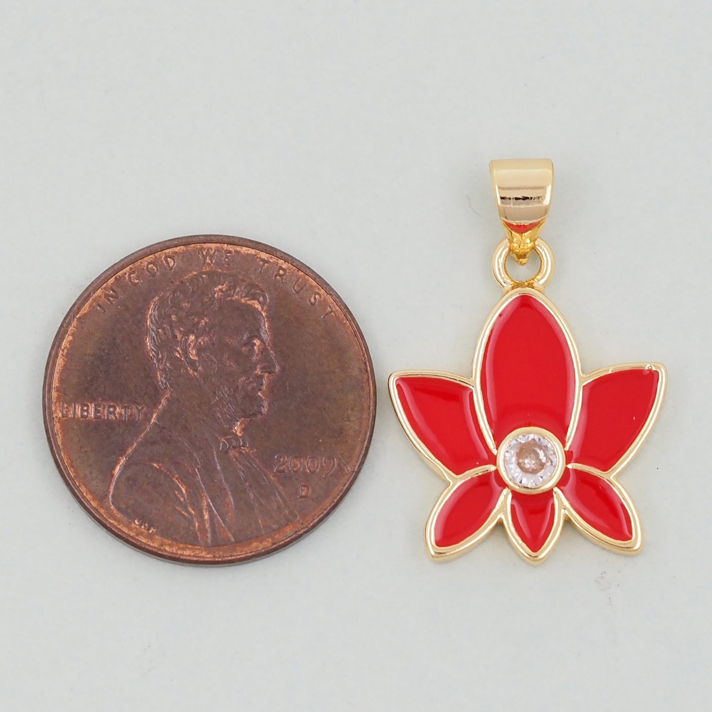 Gold Lotus Charms,18K Gold Filled Lotus Pendant,Flower Charm Bracelet Necklace for DIY Jewelry Making Supply