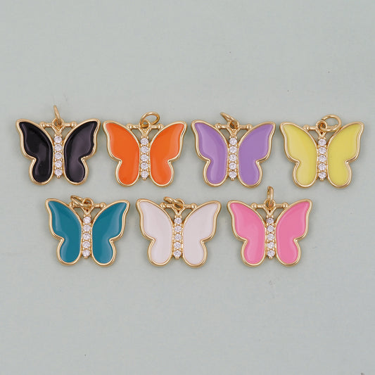 Gold Butterfly Charms,18K Gold Filled Butterfly Pendant,Insect Charm Bracelet Necklace for DIY Jewelry Making Supply