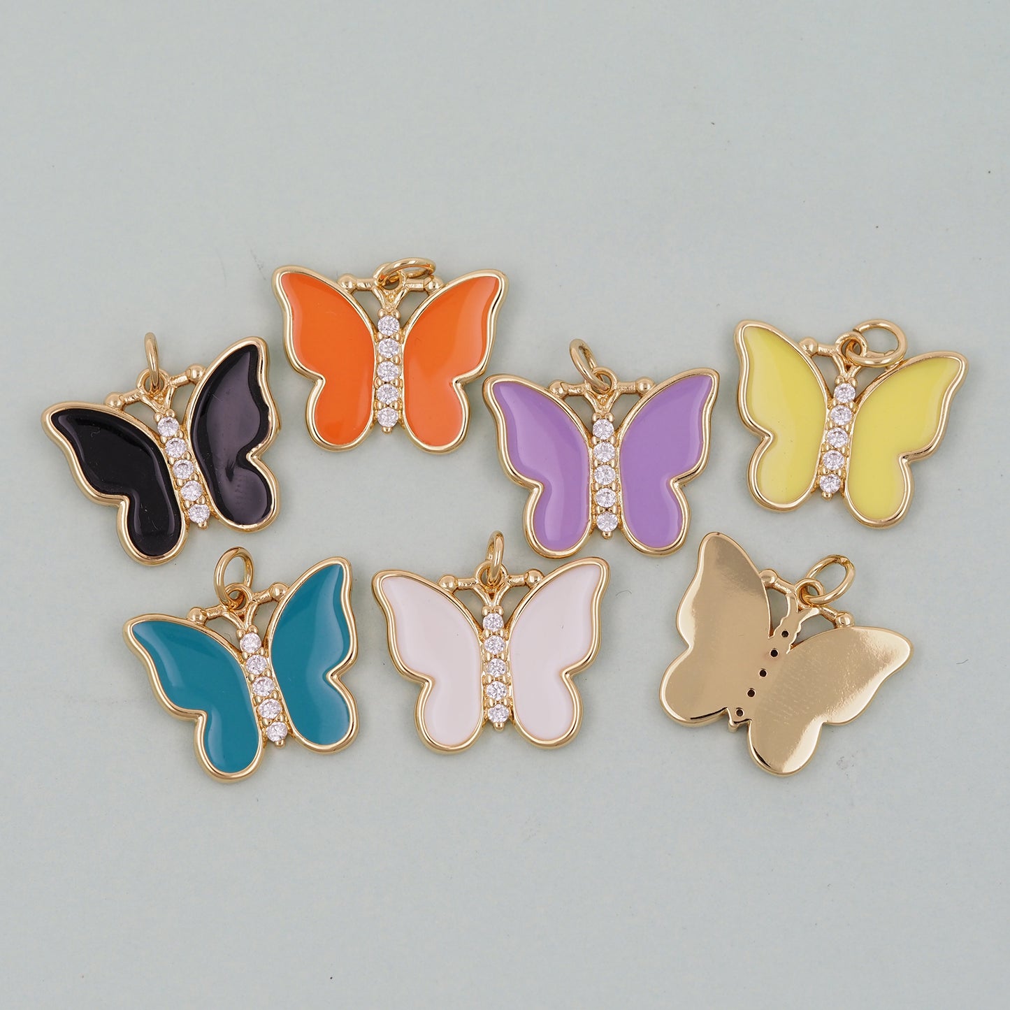 Gold Butterfly Charms,18K Gold Filled Butterfly Pendant,Insect Charm Bracelet Necklace for DIY Jewelry Making Supply