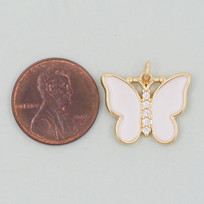 Gold Butterfly Charms,18K Gold Filled Butterfly Pendant,Insect Charm Bracelet Necklace for DIY Jewelry Making Supply