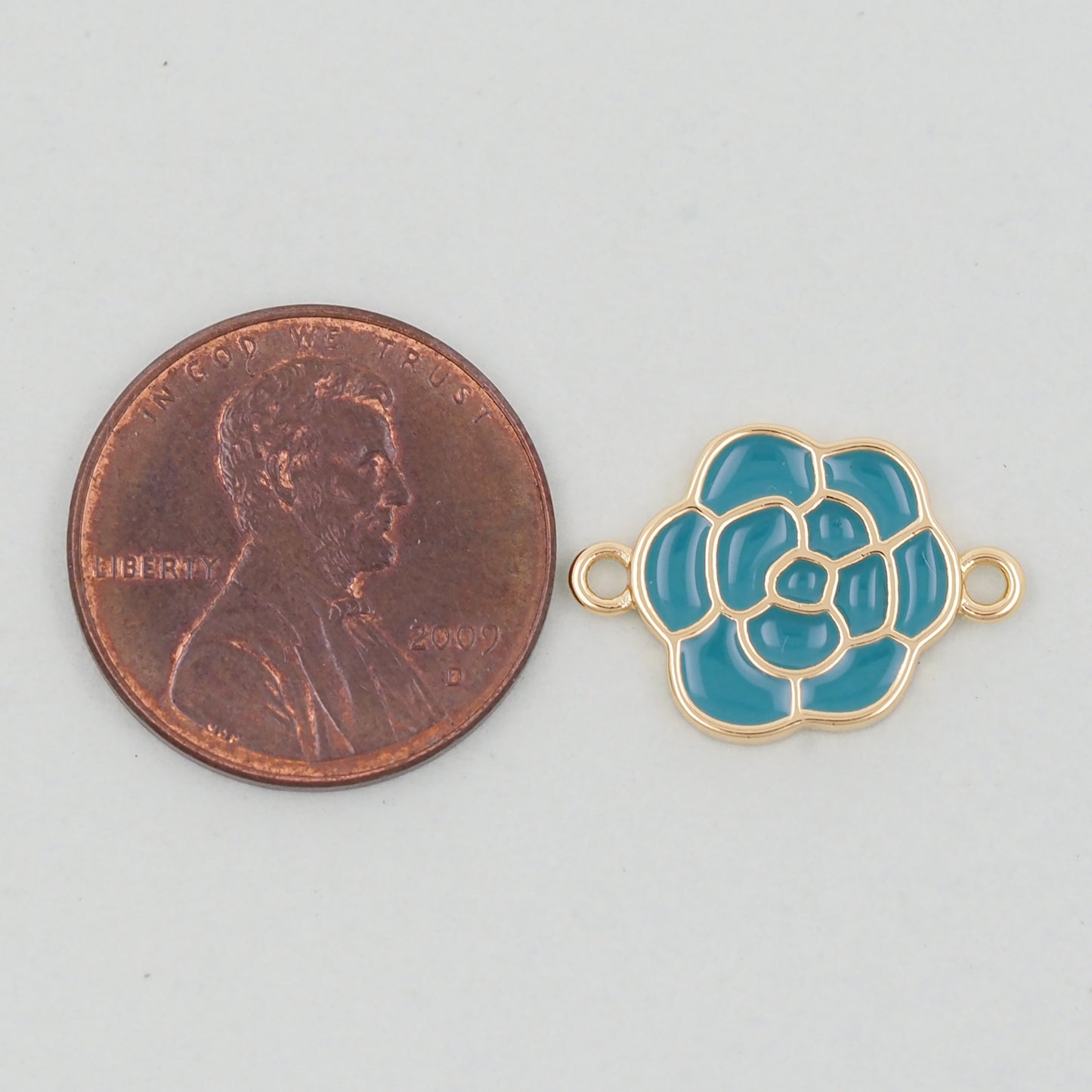 Gold Rose Charms,18K Gold Filled Rose Pendant,Rose Connector Charm Bracelet Necklace for DIY Jewelry Making Supply