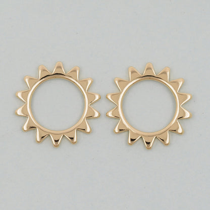 Gold Sun Charms,18K Gold Filled Sun Pendant,Celestial Charm Bracelet Necklace for DIY Jewelry Making Supply