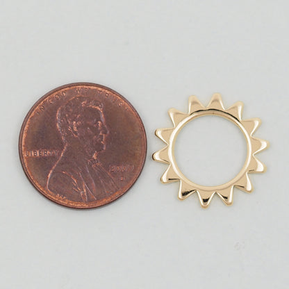 Gold Sun Charms,18K Gold Filled Sun Pendant,Celestial Charm Bracelet Necklace for DIY Jewelry Making Supply
