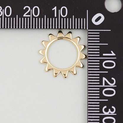 Gold Sun Charms,18K Gold Filled Sun Pendant,Celestial Charm Bracelet Necklace for DIY Jewelry Making Supply