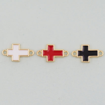 Gold Cross Charms,18K Gold Filled Cross Pendant,Religious Charm Bracelet Necklace for DIY Jewelry Making Supply