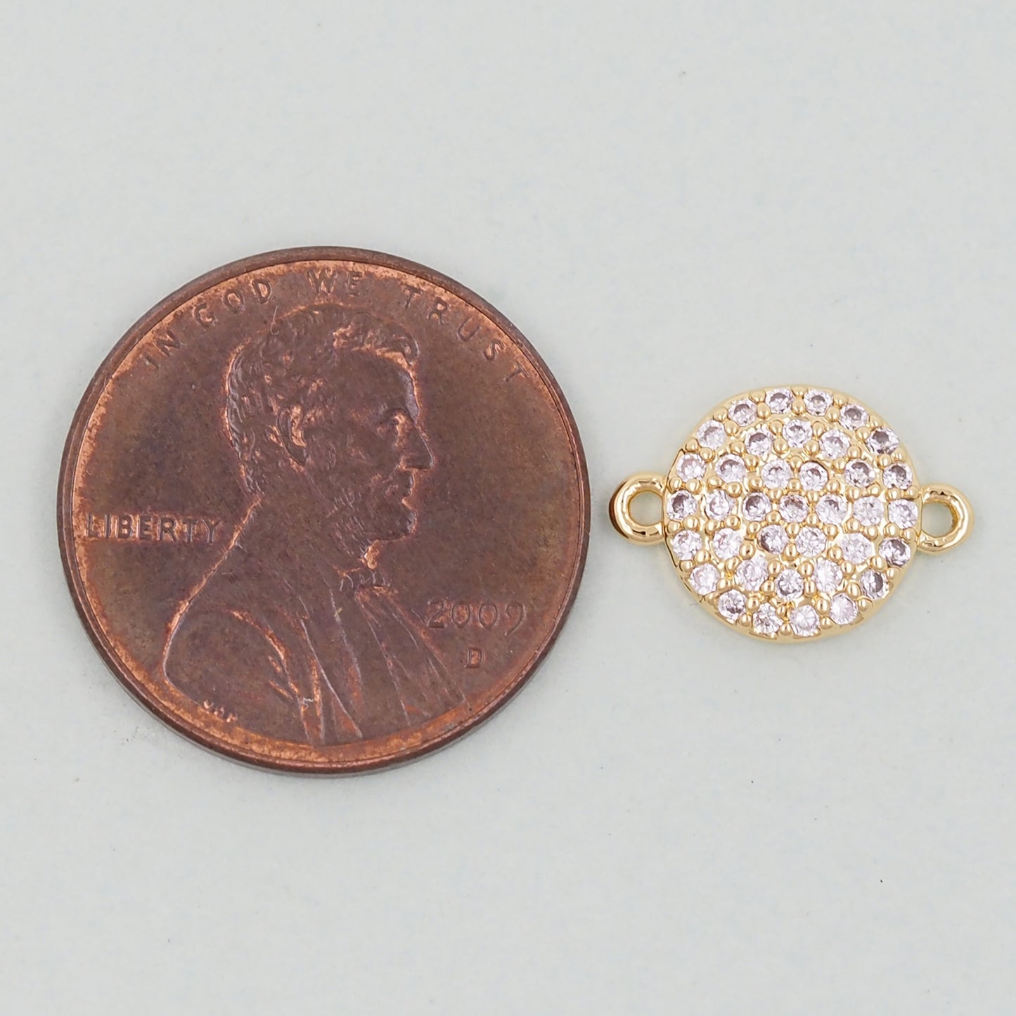 Gold Round Charms,18K Gold Filled Round Pendant,Round Connector Charm Bracelet Necklace for DIY Jewelry Making Supply