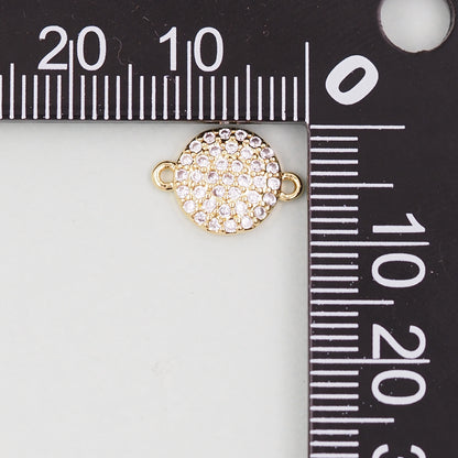 Gold Round Charms,18K Gold Filled Round Pendant,Round Connector Charm Bracelet Necklace for DIY Jewelry Making Supply