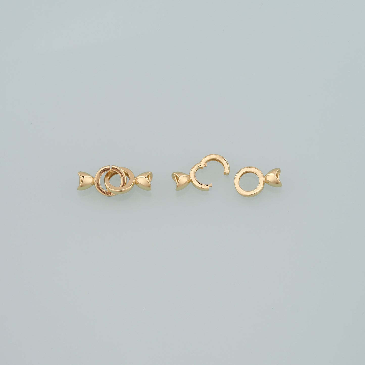18K Gold Filled Round Carabiner Clasp,Carabiner Lock Connector,Spring Push Gate for DIY Jewelry Clasp Finding Necklace Bracelet