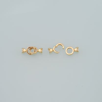 18K Gold Filled Round Carabiner Clasp,Carabiner Lock Connector,Spring Push Gate for DIY Jewelry Clasp Finding Necklace Bracelet