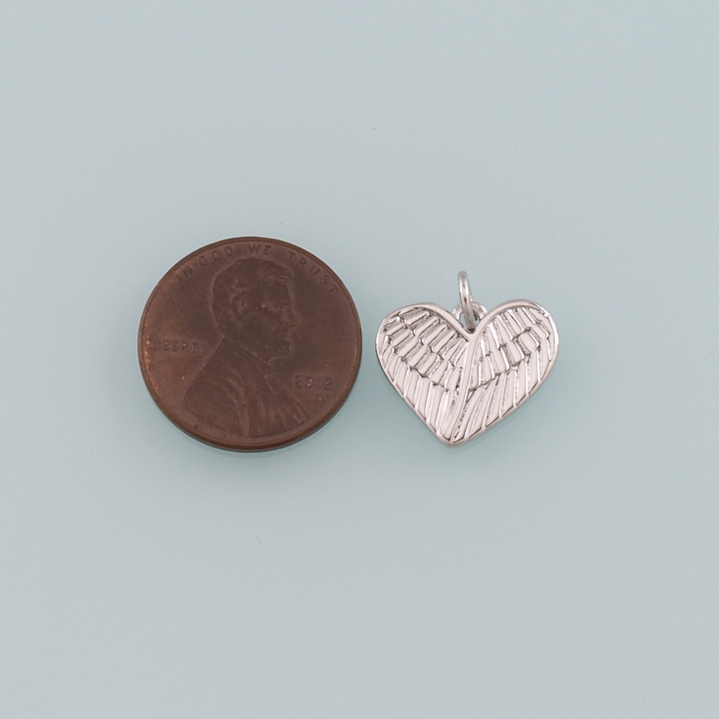 Gold Wing Charms,18K Gold Filled Heart Pendant,Heart Charm Bracelet Necklace for DIY Jewelry Making Supply