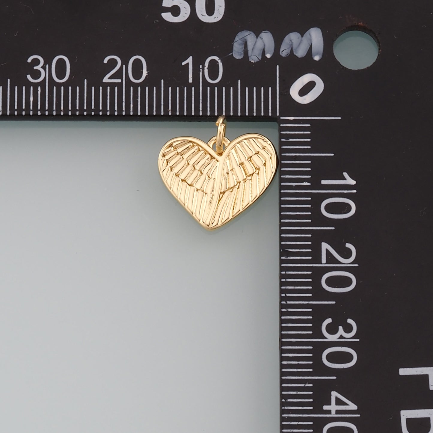 Gold Wing Charms,18K Gold Filled Heart Pendant,Heart Charm Bracelet Necklace for DIY Jewelry Making Supply