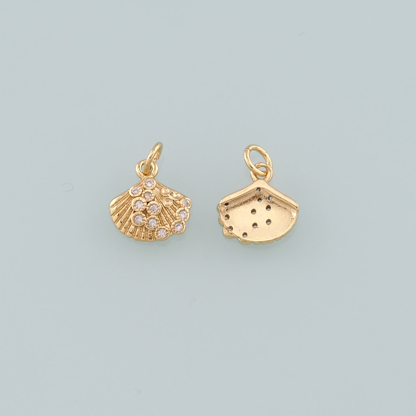 Gold Conch Charms,18K Gold Filled Conch Pendant,Conch Shell Charm Bracelet Necklace for DIY Jewelry Making Supply