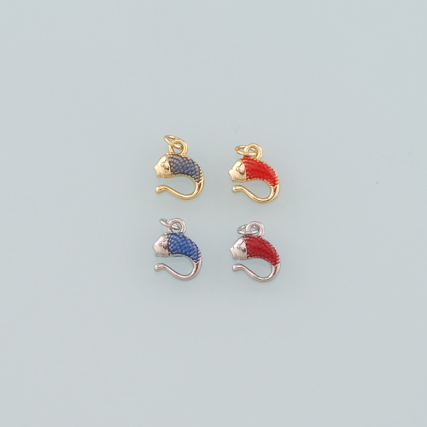 Gold Fish Charms,18K Gold Filled Fish Pendant,Enamel Ocean Charm Bracelet Necklace for DIY Jewelry Making Supply