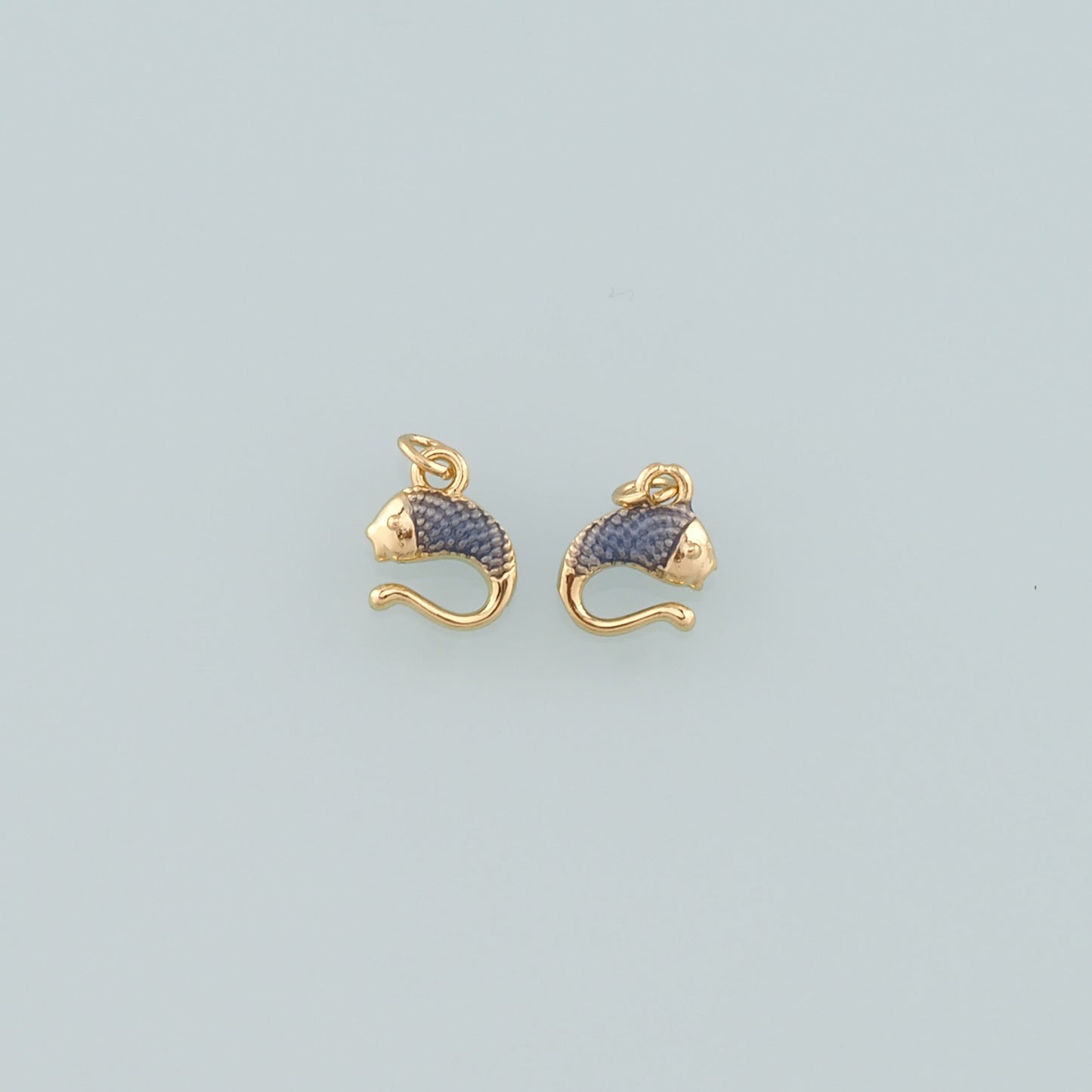 Gold Fish Charms,18K Gold Filled Fish Pendant,Enamel Ocean Charm Bracelet Necklace for DIY Jewelry Making Supply