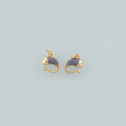 Gold Fish Charms,18K Gold Filled Fish Pendant,Enamel Ocean Charm Bracelet Necklace for DIY Jewelry Making Supply