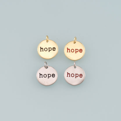 Gold letter Charms,18K Gold Filled Hope Pendant,Enamel Hope Charm Bracelet Necklace for DIY Jewelry Making Supply