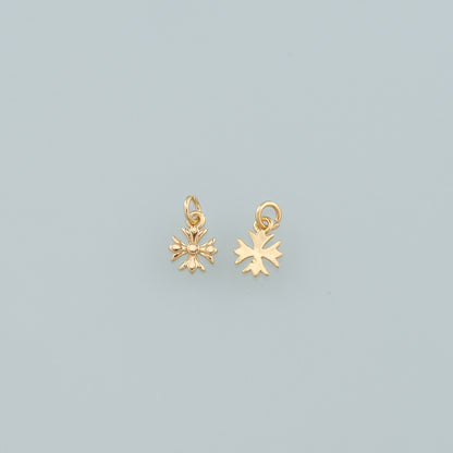 Gold Cross Charms,18K Gold Filled Cross Pendant,Religion Charm Bracelet Necklace for DIY Jewelry Making Supply