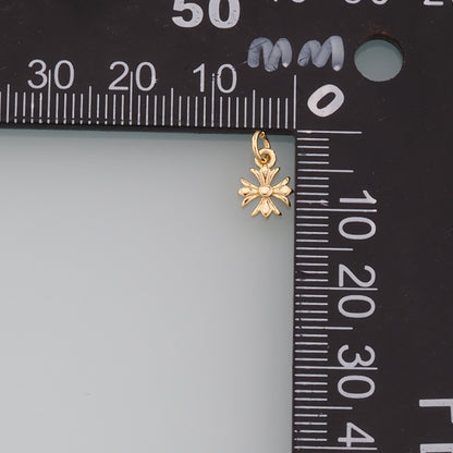 Gold Cross Charms,18K Gold Filled Cross Pendant,Religion Charm Bracelet Necklace for DIY Jewelry Making Supply
