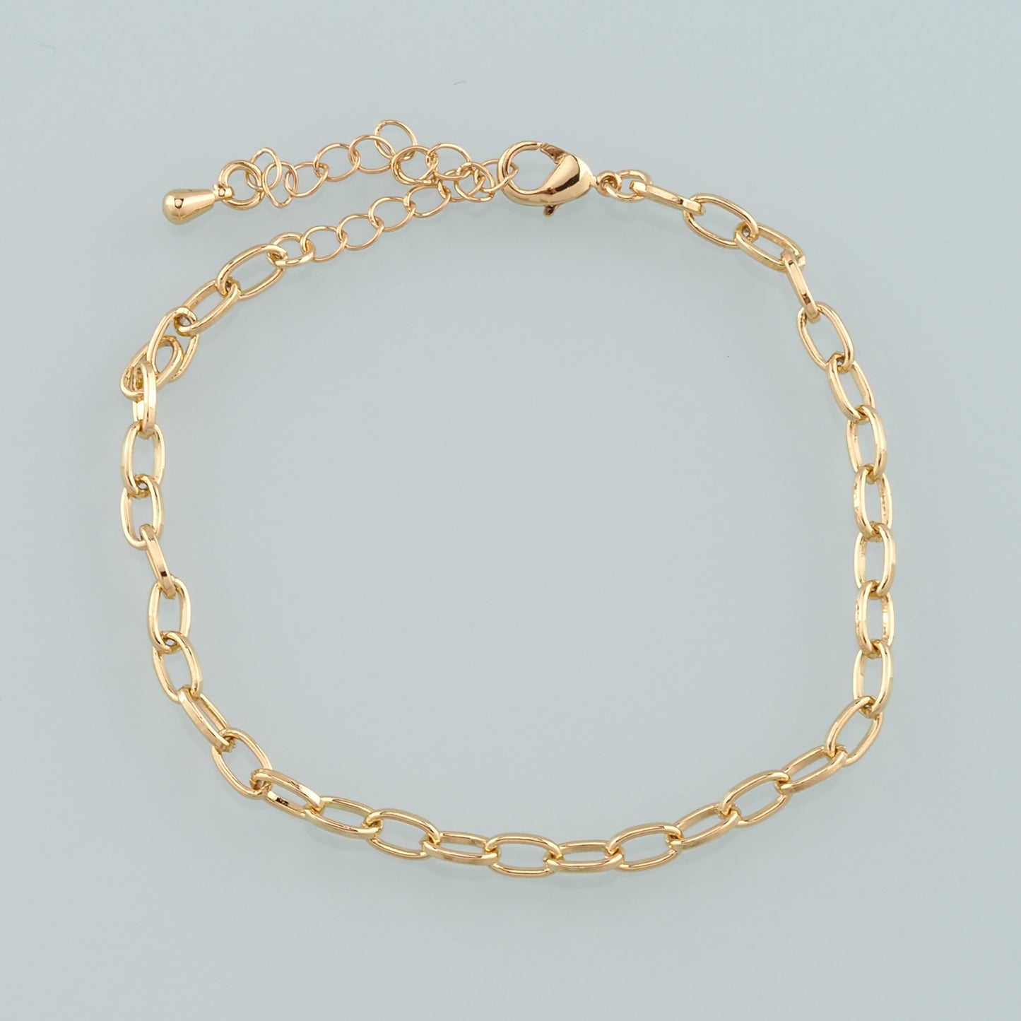 Gold Adjustable Chain,18K Gold Filled Oval Bracelet,Semi Finished Bracelets,Bracelets for Jewelry Making