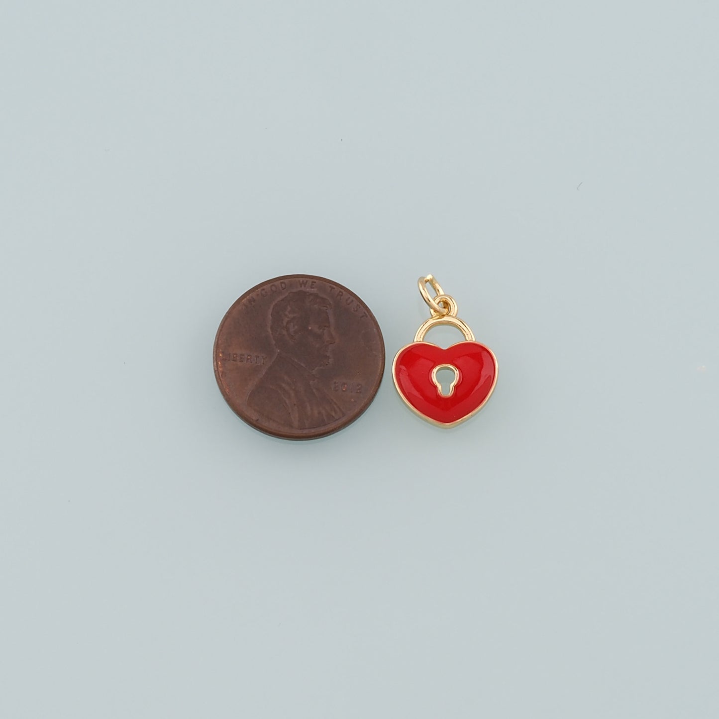 Gold Key Lock Charms,18K Gold Filled Lock Pendant,Enamel Heart Lock Charm Bracelet Necklace for DIY Jewelry Making Supply