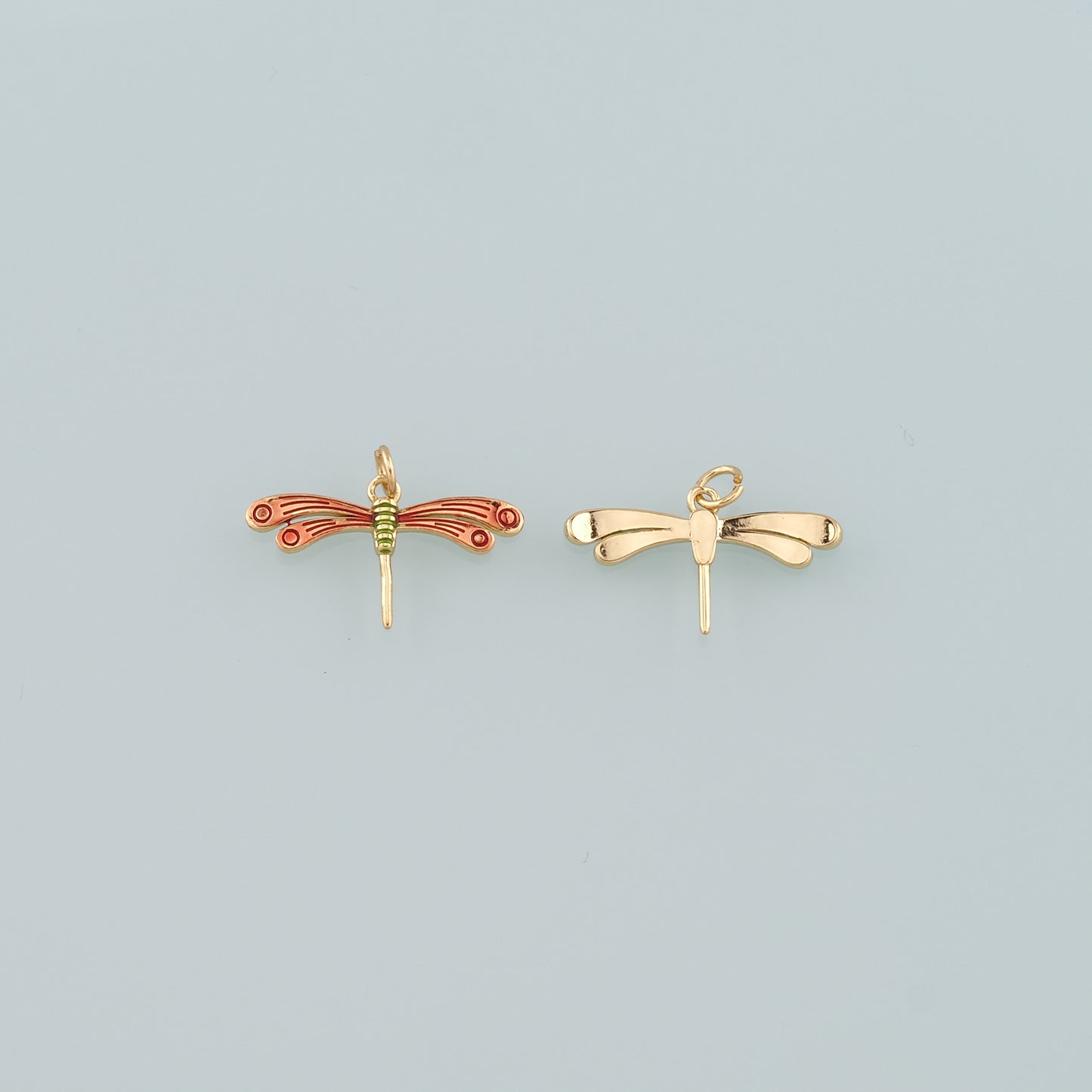 Gold Dragonfly Charms,18K Gold Filled Dragonfly Pendant,Enamel Dragonfly Charm Bracelet Necklace for DIY Jewelry Making Supply
