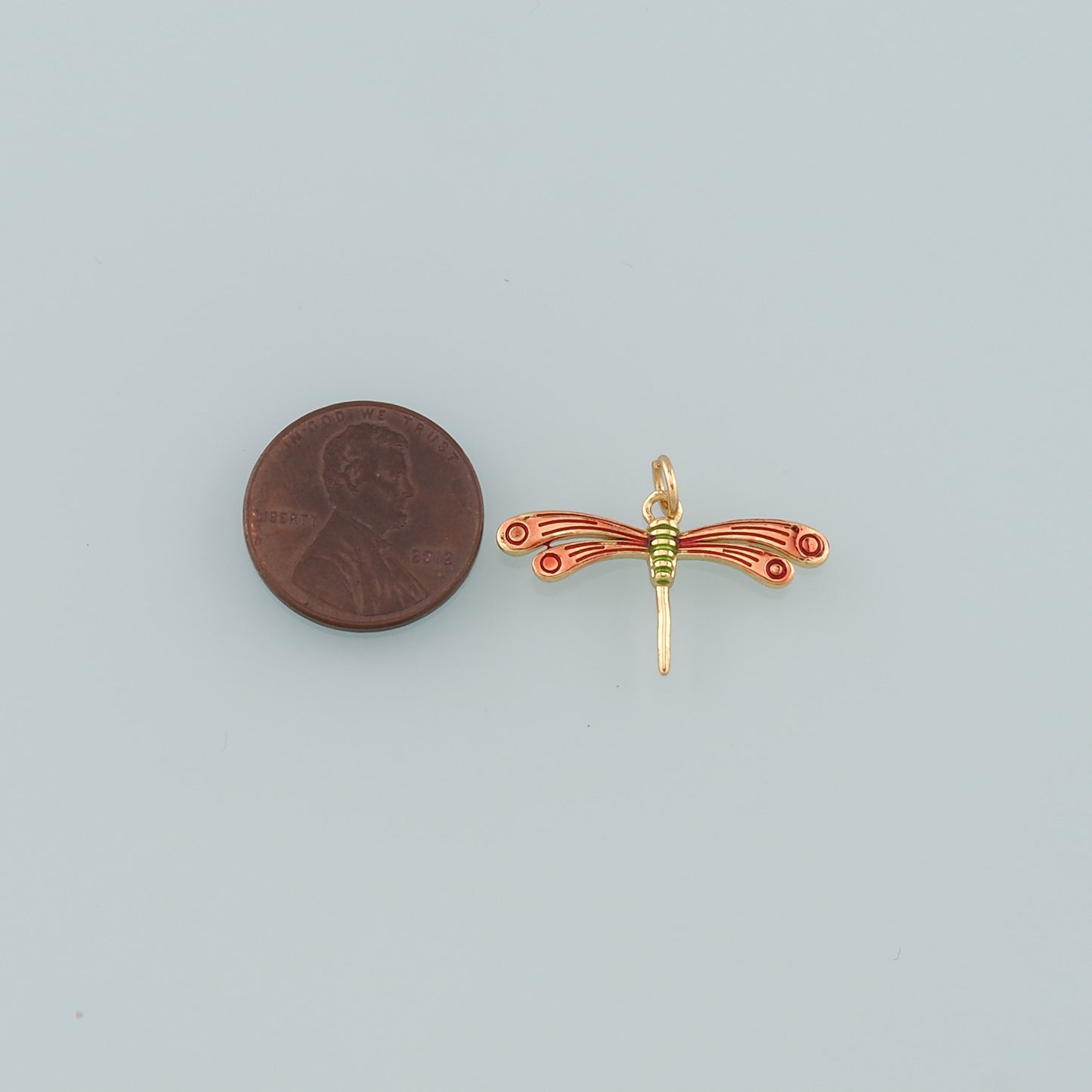 Gold Dragonfly Charms,18K Gold Filled Dragonfly Pendant,Enamel Dragonfly Charm Bracelet Necklace for DIY Jewelry Making Supply