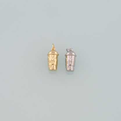 Gold Cup Charms,18K Gold Filled Coffee Cup Pendant,Cup Charm Bracelet Necklace for DIY Jewelry Making Supply