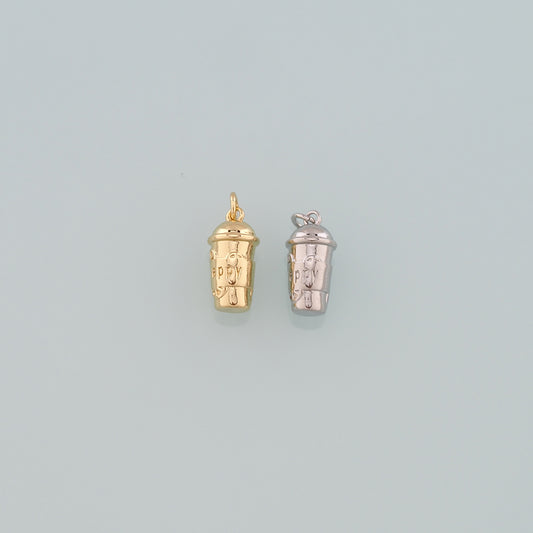 Gold Cup Charms,18K Gold Filled Coffee Cup Pendant,Cup Charm Bracelet Necklace for DIY Jewelry Making Supply