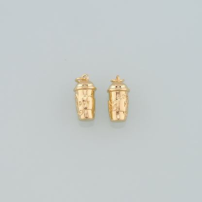 Gold Cup Charms,18K Gold Filled Coffee Cup Pendant,Cup Charm Bracelet Necklace for DIY Jewelry Making Supply