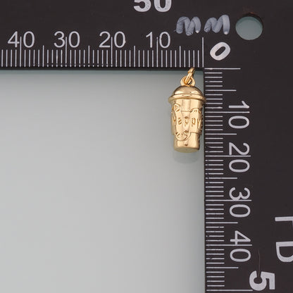 Gold Cup Charms,18K Gold Filled Coffee Cup Pendant,Cup Charm Bracelet Necklace for DIY Jewelry Making Supply