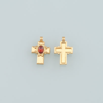 Gold Cross Charms,18K Gold Filled Cross Pendant,Religion Charm Bracelet Necklace for DIY Jewelry Making Supply