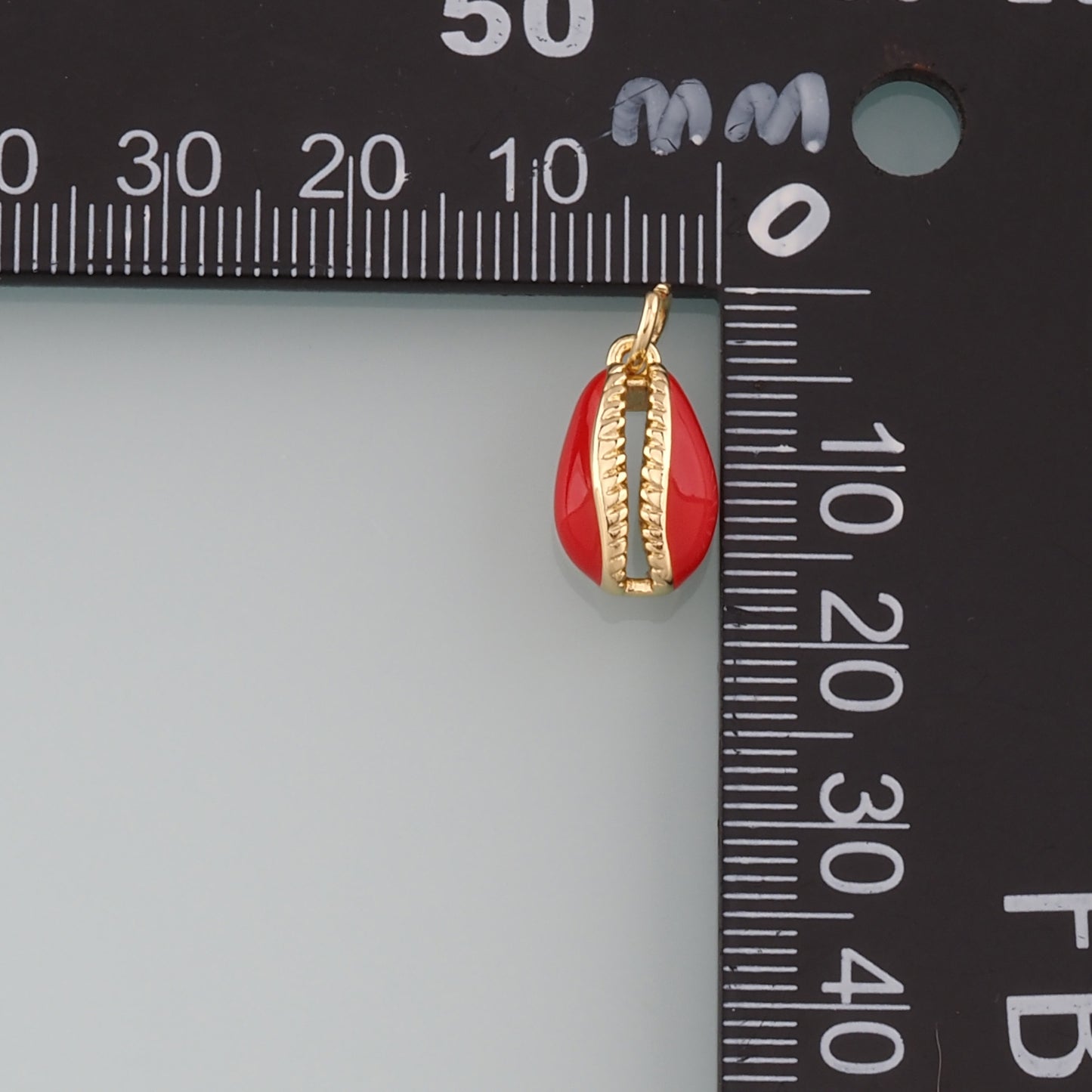 Gold Ocean Charms,18K Gold Filled Cowrie Shell Pendant,Enamel Conch Shell Charm Bracelet Necklace for DIY Jewelry Making Supply