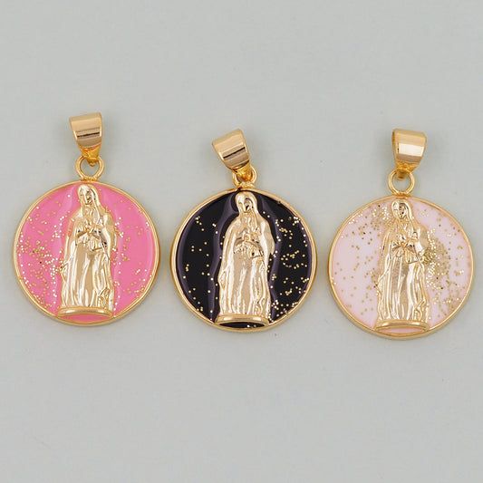 Gold virgin mary Charms,18K Gold Filled virgin mary Pendant,virgin mary Charm Bracelet Necklace for DIY Jewelry Making Supply