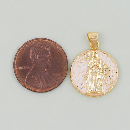 Gold virgin mary Charms,18K Gold Filled virgin mary Pendant,virgin mary Charm Bracelet Necklace for DIY Jewelry Making Supply