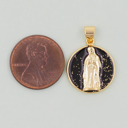 Gold virgin mary Charms,18K Gold Filled virgin mary Pendant,virgin mary Charm Bracelet Necklace for DIY Jewelry Making Supply