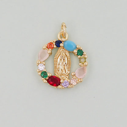 Gold virgin mary Charms,18K Gold Filled virgin mary Pendant,virgin mary Charm Bracelet Necklace for DIY Jewelry Making Supply
