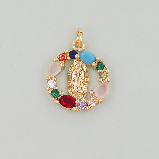Gold virgin mary Charms,18K Gold Filled virgin mary Pendant,virgin mary Charm Bracelet Necklace for DIY Jewelry Making Supply