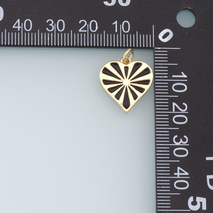 Gold Heart Charms,18K Gold Filled Enamel Heart Pendant,Heart Charm Bracelet Necklace for DIY Jewelry Making Supply