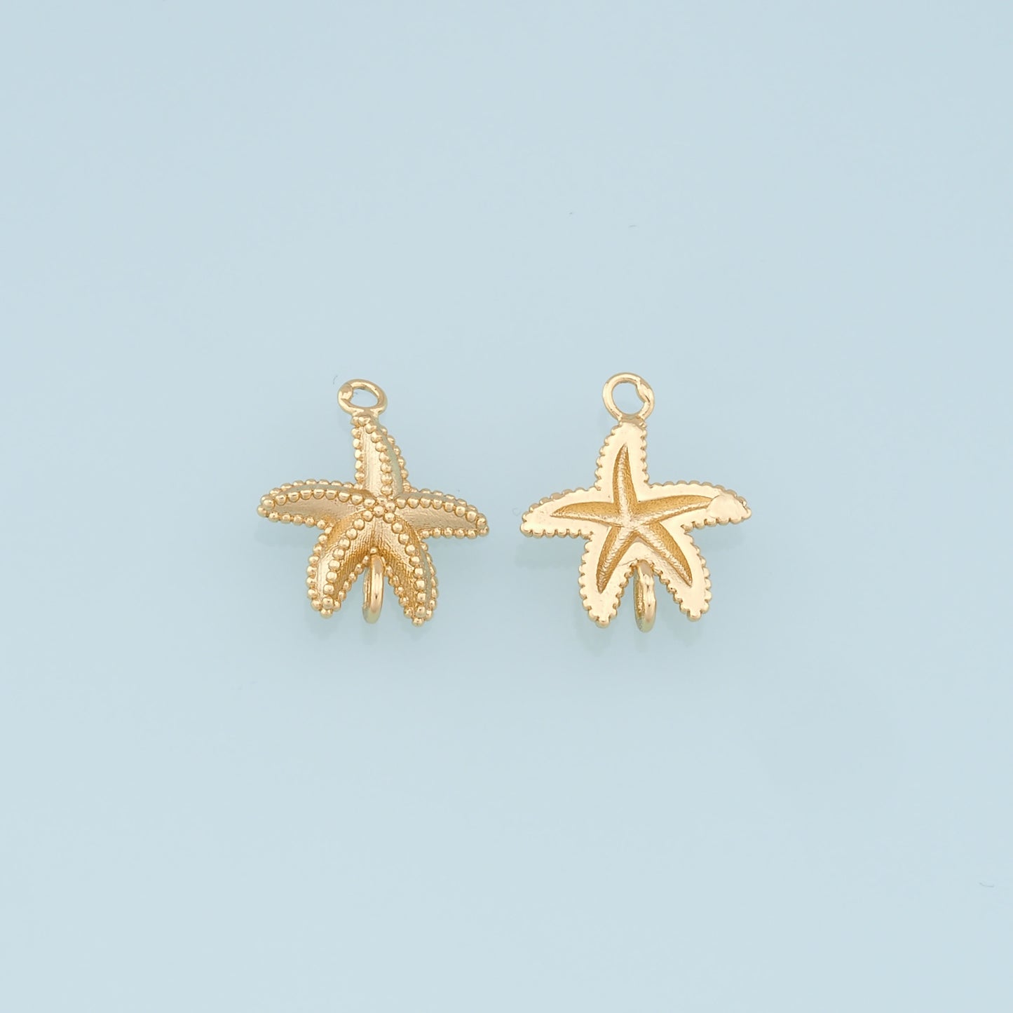 Gold Starfish Connector Charms,18K Gold Filled Sea Star Pendant,Starfish Charm Bracelet Necklace for DIY Jewelry Making Supply