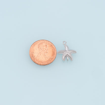 Gold Starfish Connector Charms,18K Gold Filled Sea Star Pendant,Starfish Charm Bracelet Necklace for DIY Jewelry Making Supply