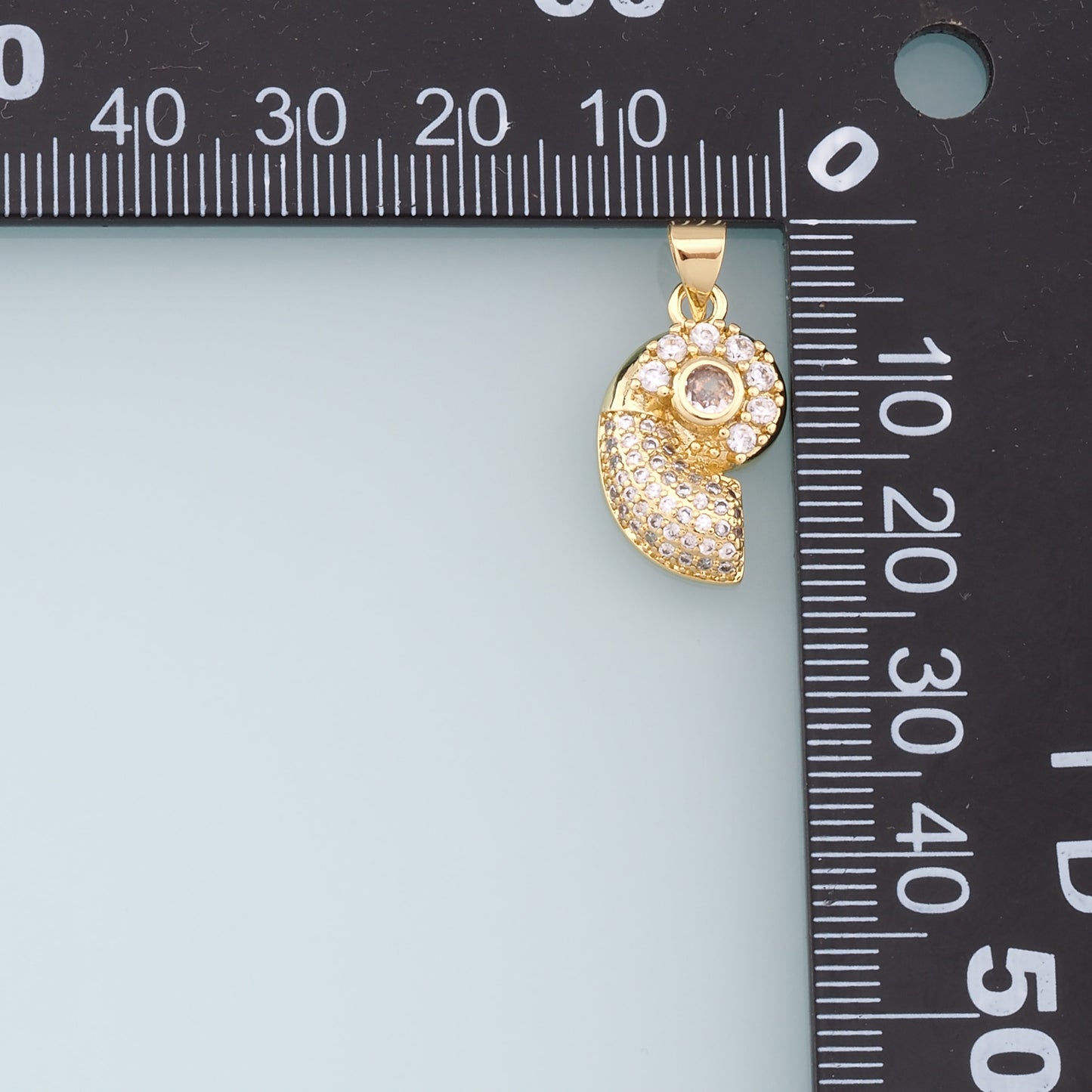 Gold Shell Charms,18K Gold Filled Conch Shell Pendant,CZ Micro Pave Conch Shell Charm Bracelet Necklace for DIY Jewelry Making Supply