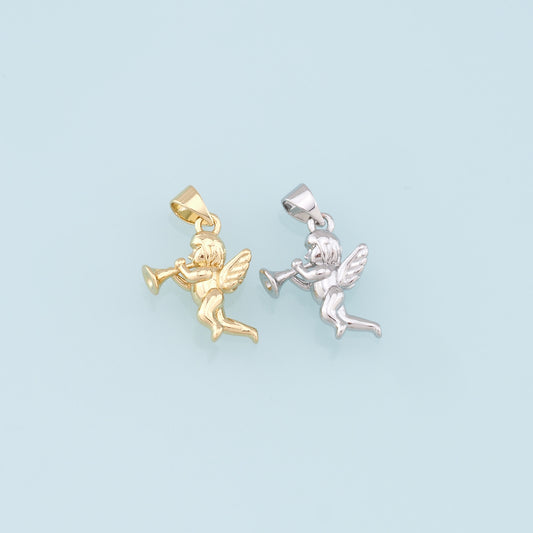 Gold Angel Charms,18K Gold Filled Angel Pendant,Angel Charm Bracelet Necklace for DIY Jewelry Making Supply