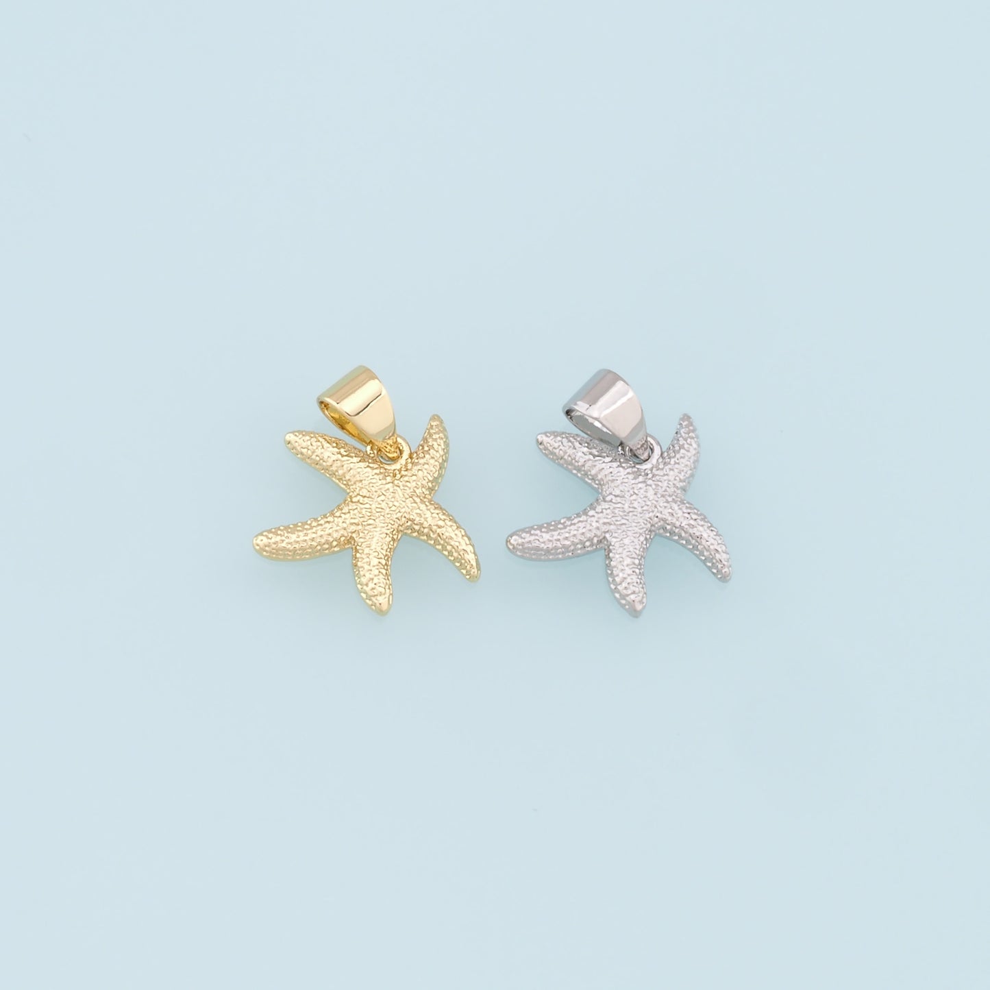 Gold Starfish Charms,18K Gold Filled Sea Star Pendant,Starfish Charm Bracelet Necklace for DIY Jewelry Making Supply