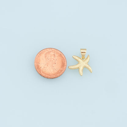 Gold Starfish Charms,18K Gold Filled Sea Star Pendant,Starfish Charm Bracelet Necklace for DIY Jewelry Making Supply