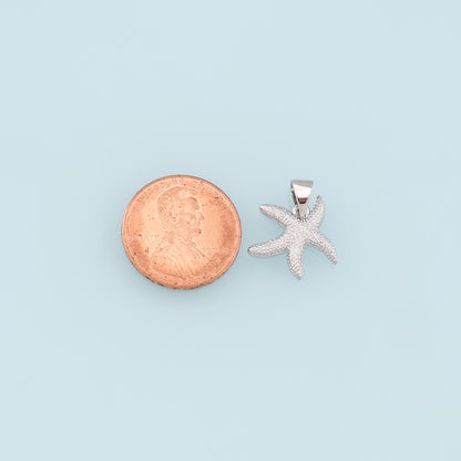 Gold Starfish Charms,18K Gold Filled Sea Star Pendant,Starfish Charm Bracelet Necklace for DIY Jewelry Making Supply