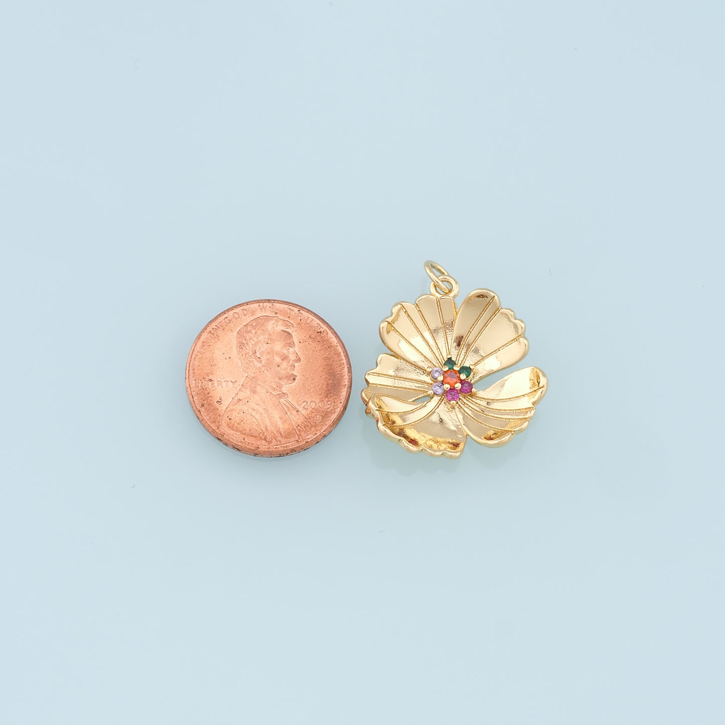 Gold Flower Charms,18K Gold Filled Flower Pendant,Silver flower Charm Bracelet Necklace for DIY Jewelry Making Supply